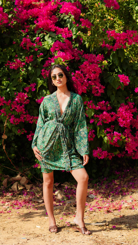 Short Robe - Green Shades