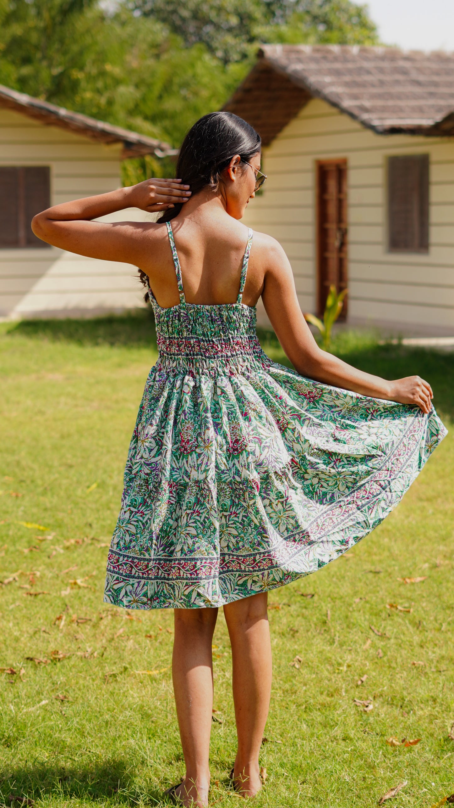 Short Frock - Floral Green