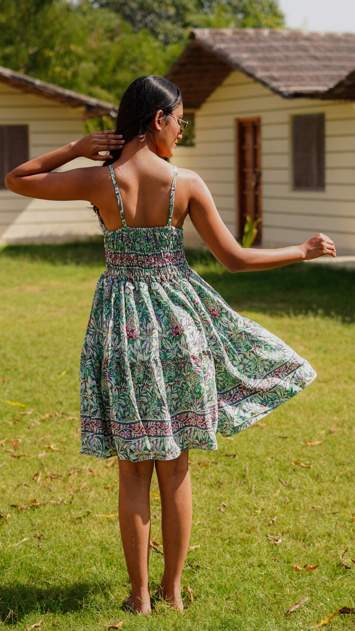 Short Frock - Floral Green