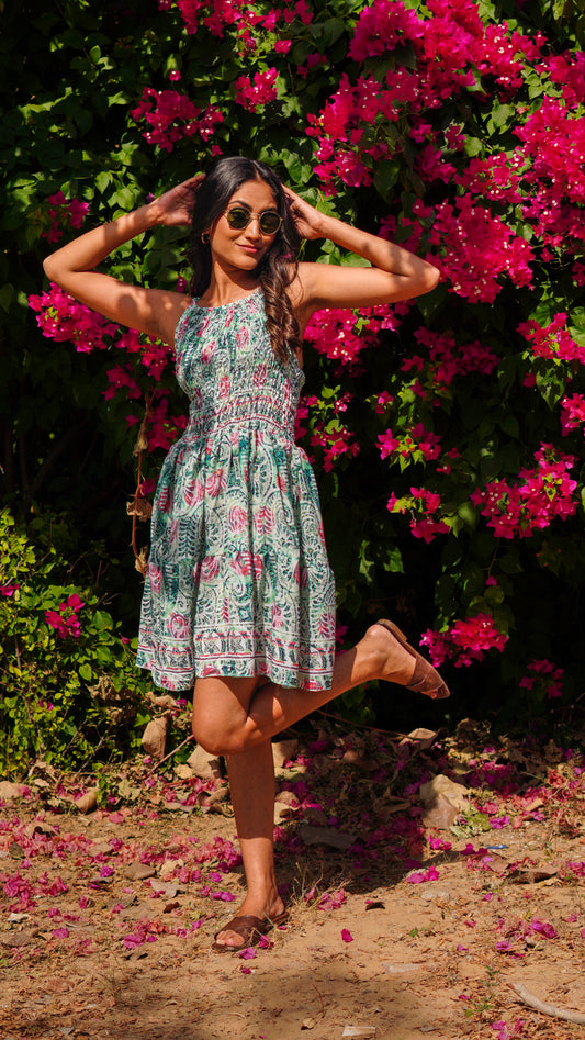 Short Frock - Printed Green